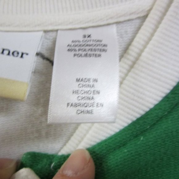 VTG ALFRED DUNNER SWEATSHIRT MATERIAL JACKET W/GARDENING THEME & BLOCKS, 3X - Picture 8 of 9